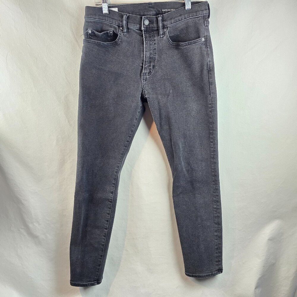 GAP Jeans Mens 32x30 Black Gray Skinny Stretch Denim Casual Modern Rocker Skater